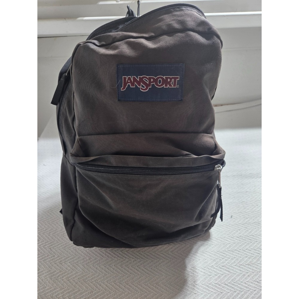 JanSport Classic Backpack Brown Black School Book Bag Padded Straps 18 Inch